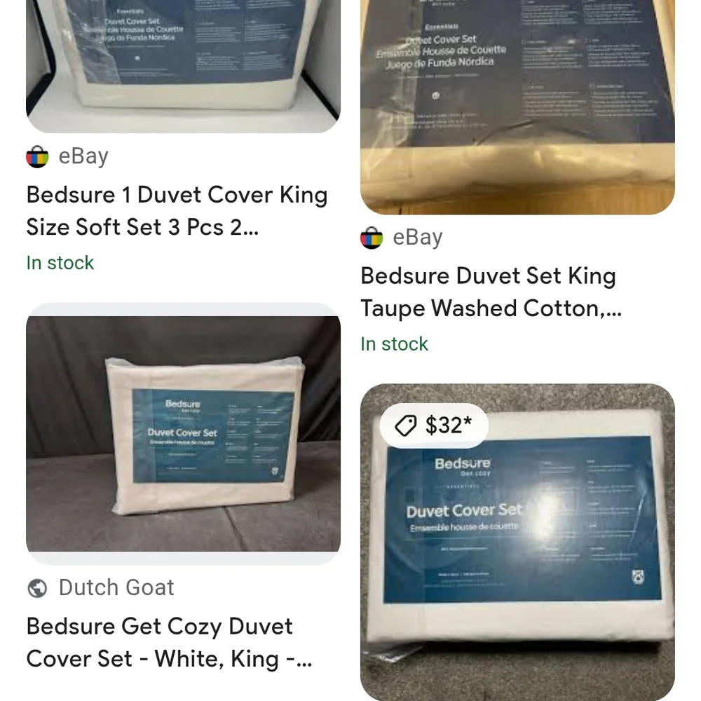 NWT! Bedsure Essentials Cream Duvet Cover Set